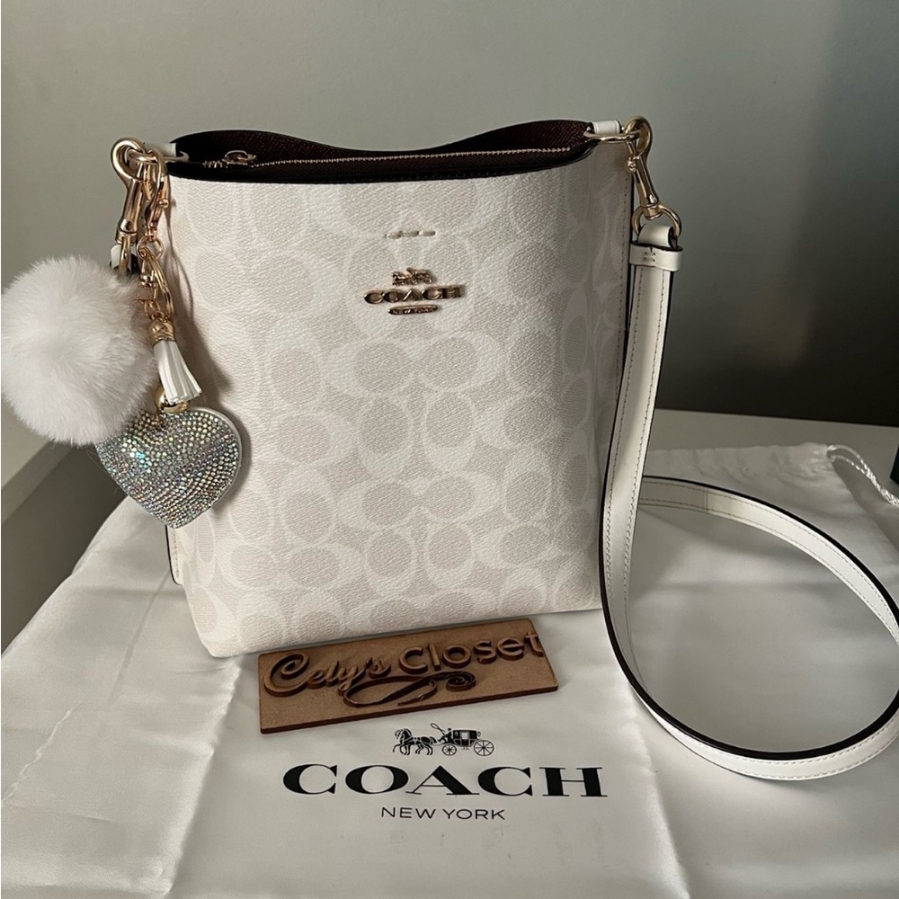 Coach White Crossbody Bag with Gold Accents - Picture 2 of 8